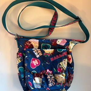 Harajuku Lovers Teal Strap Navy Graphic Crossbody Bag